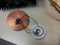 Top cover of photomultiplier with plugs for feeding and pulse counting.